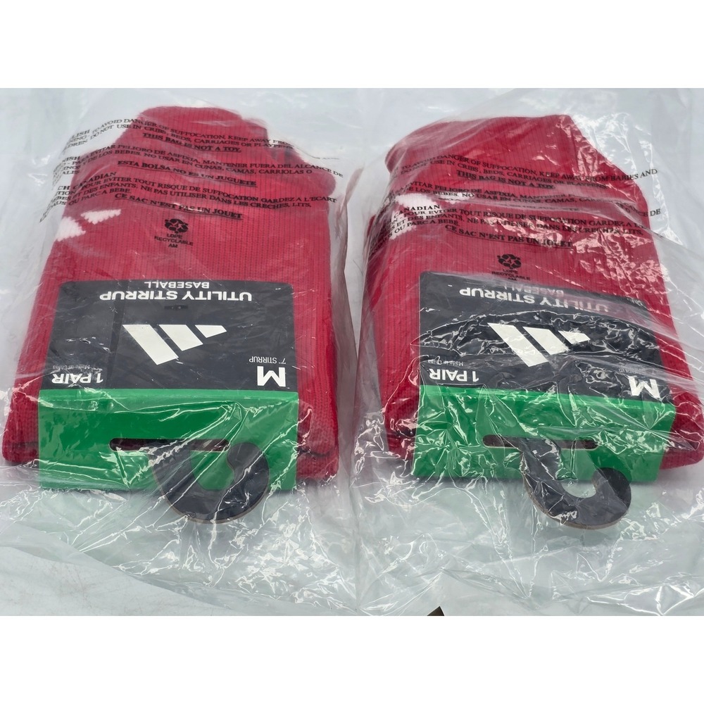 Adidas‎ Utility Stirrup Baseball Socks Unisex Medium Red White 7" Stirrup - New